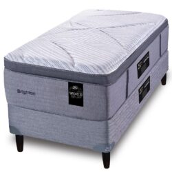 Sommier y Colchon Brighton Gris 0.80 King Koil de Resortes Pocket 1 Plaza 80x190