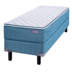 Sommier y Colchon April Azul PT 0.80 Inducol de Resortes 1 Plaza 80x190