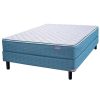 Sommier y Colchon April Azul PT 1.50 Inducol de Resortes 2 Plazas 150x190