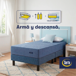 Sommier Plegable 0.80 Serta de Espuma 1 Plaza 80x190